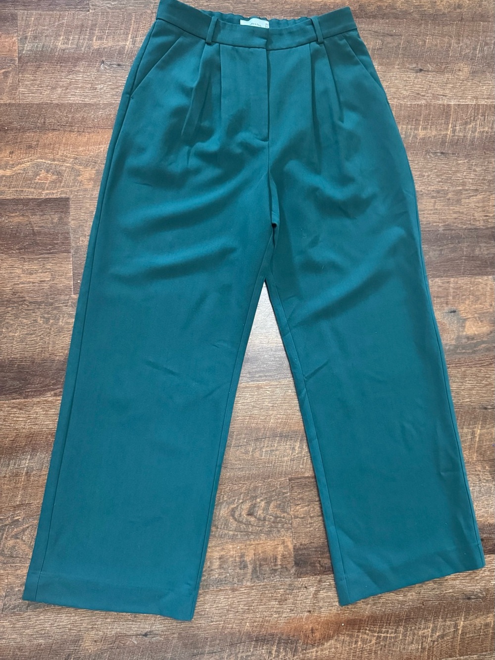 Abercrombie & Fitch Emerald Green Wide Leg Trousers Size 10 High Rise Tailored